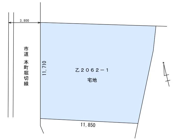 観音寺市豊浜町和田の売土地 区画図と面積約139.52㎡の形状を示した図面 Land view物件情報掲載用写真