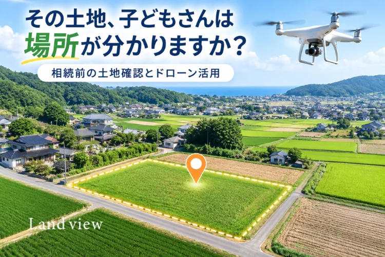その土地、子どもさんは場所が分かりますか?|相続前に土地の位置や周辺環境をドローン空撮で分かりやすく残す土地確認サービスのイメージ画像|株式会社Land view(ランドビュー)