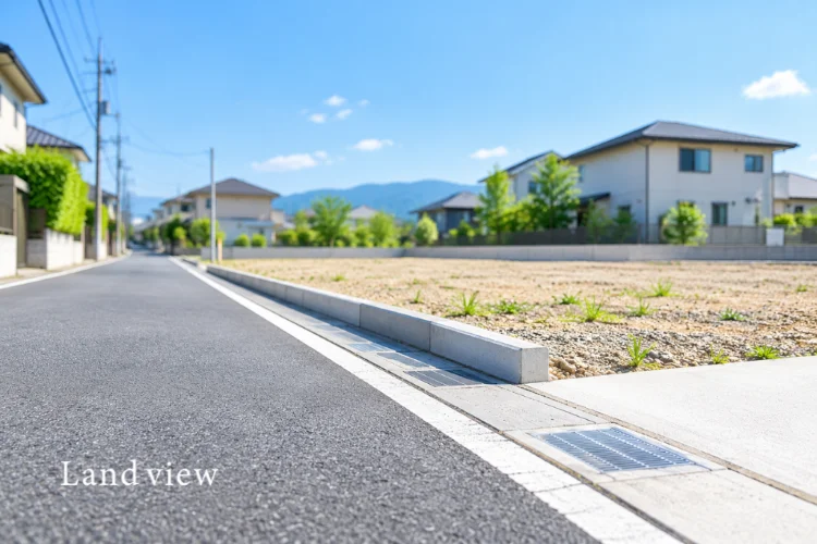 不動産売買で確認したい前面道路・接道状況・道路幅員をイメージした売土地の画像