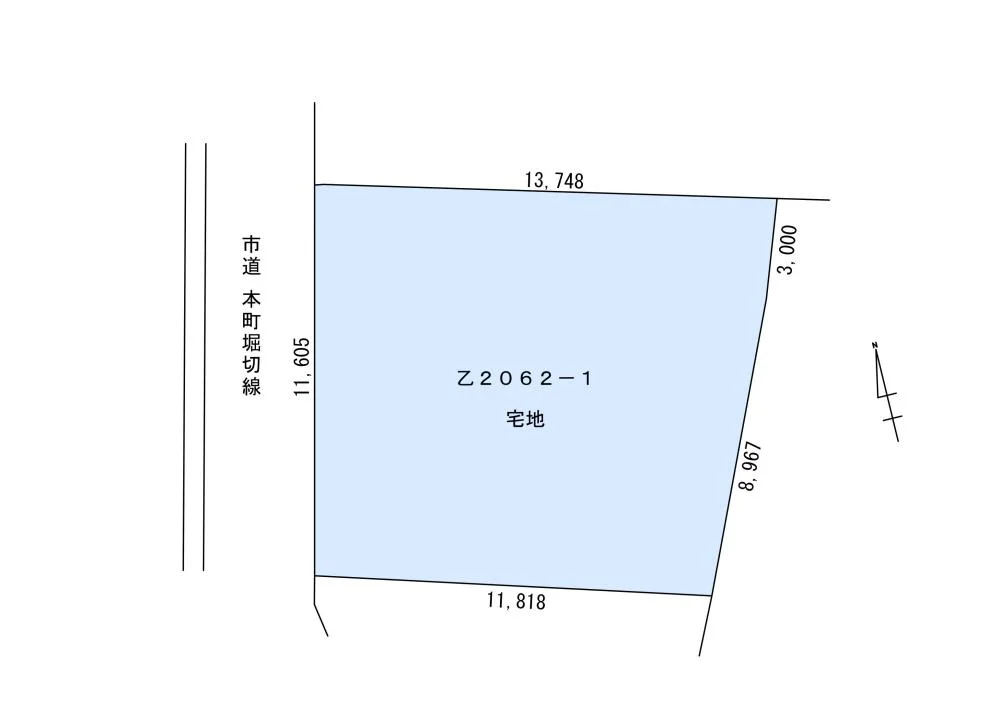 観音寺市豊浜町和田の売土地 区画図と面積約139.52㎡の形状を示した図面 Land view物件情報掲載用写真