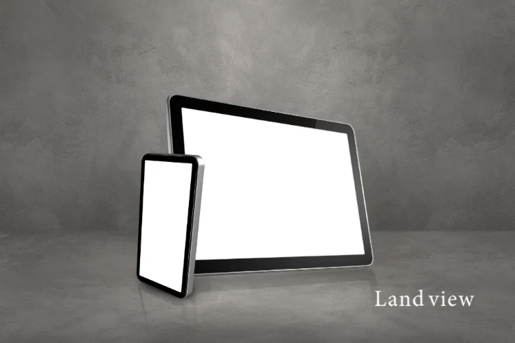 Land view(ランドビュー)の縦型動画と横型動画の違いを表したスマートフォンとタブレットのイメージ」