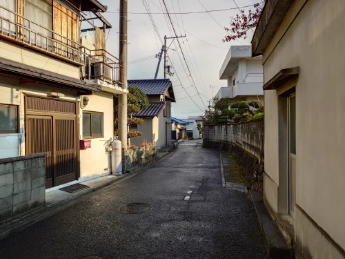 四国中央市下柏町532-1の中古戸建 周辺の生活道路の様子