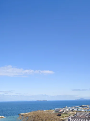 川之江城から瀬戸内海方面を望む眺望と周辺の景色