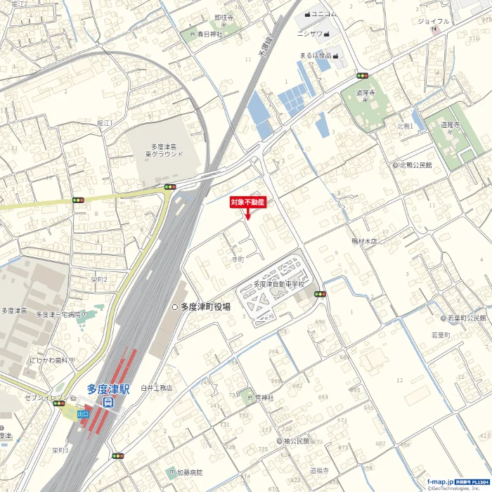 多度津町幸町10号地の売土地 対象不動産の位置が分かる周辺地図