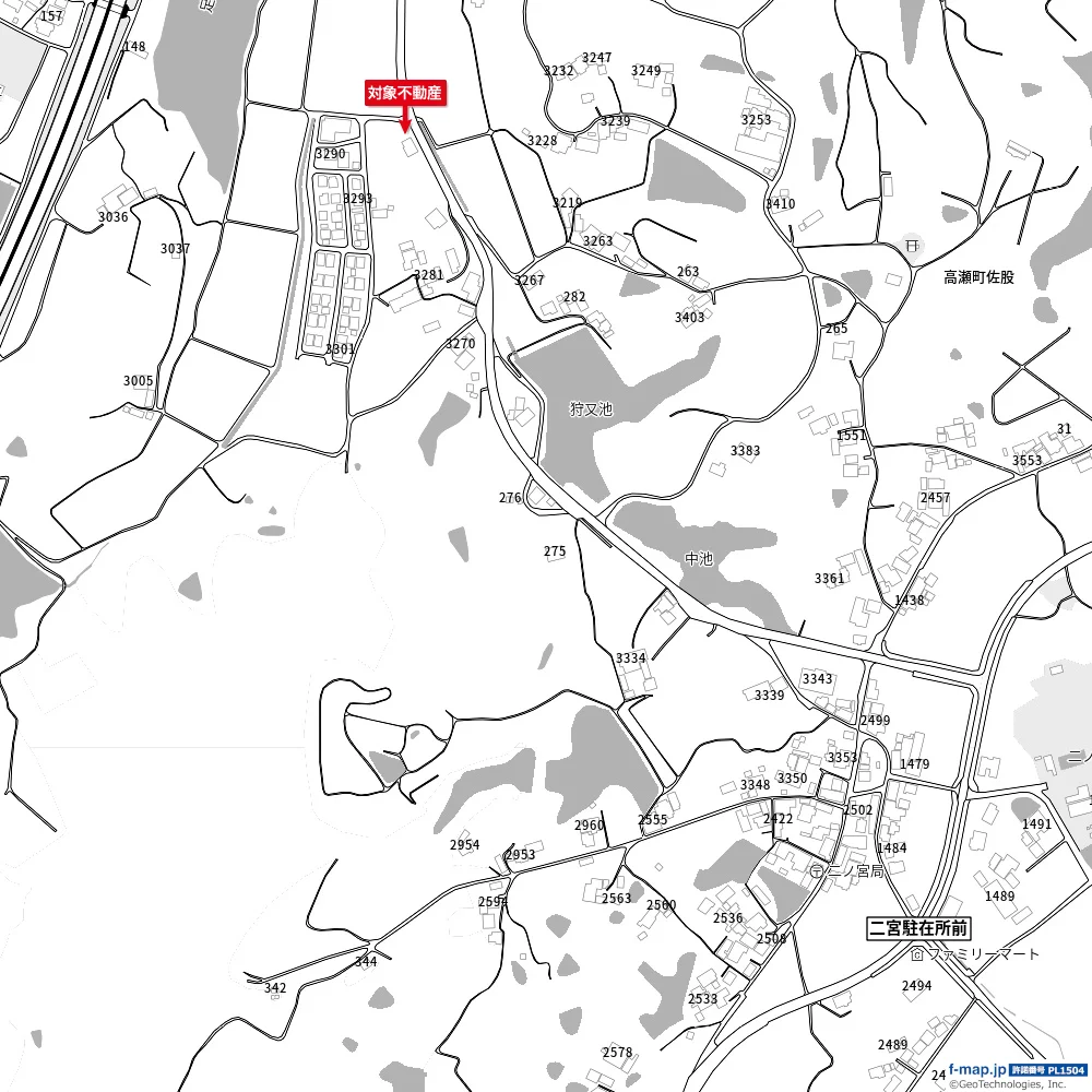 物件紹介 三豊市高瀬町佐股の売土地|約141.57坪・販売価格468万円の所在地を示す周辺地図画像|株式会社Land view(ランドビュー)