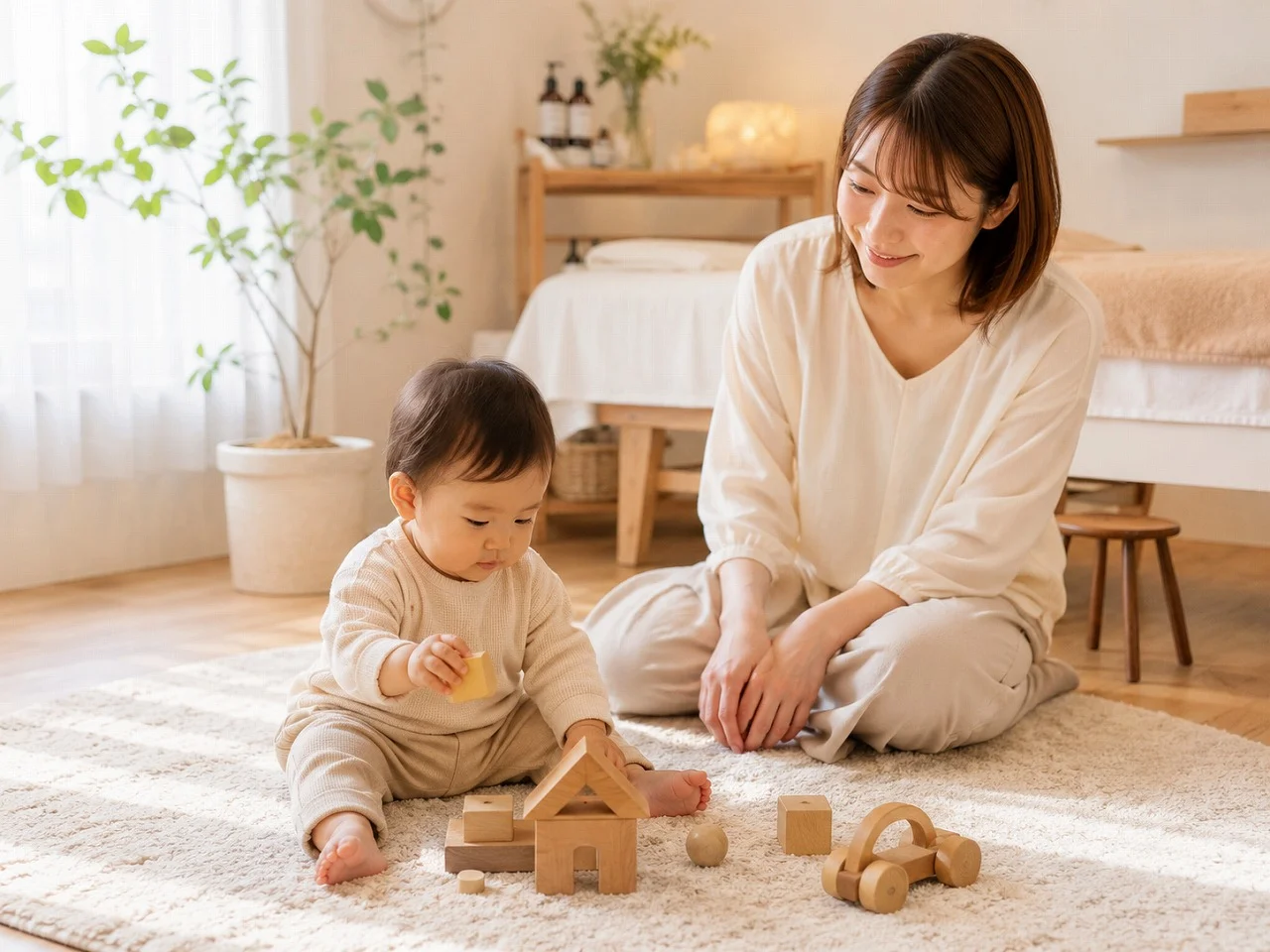 子ども連れでも安心して過ごせる湖南市の整体サロンre-flowのイメージ